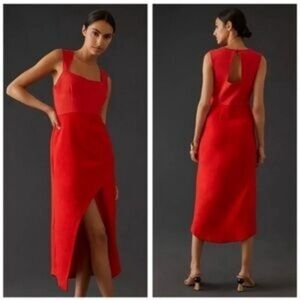 NWT Maeve Red Asymmetrical Dress